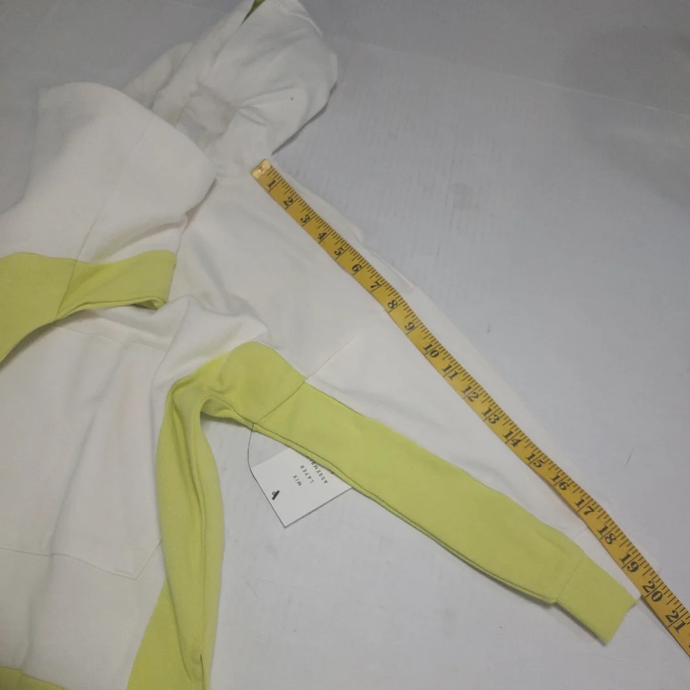 Free Assembly Girls Hoodie Dress Green and Cream Size XS 4/5 - Picture 8 of 10